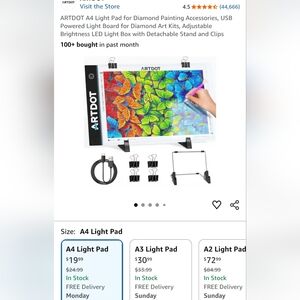 NIB A4 Light Pad For Diamond Painting OS